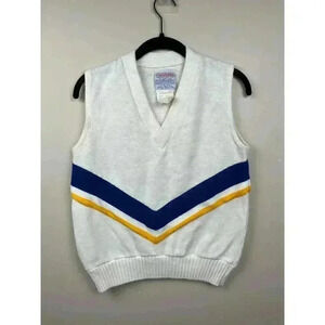Cheerleader Vintage Blue Yellow White Vest - size EU 36 US 2